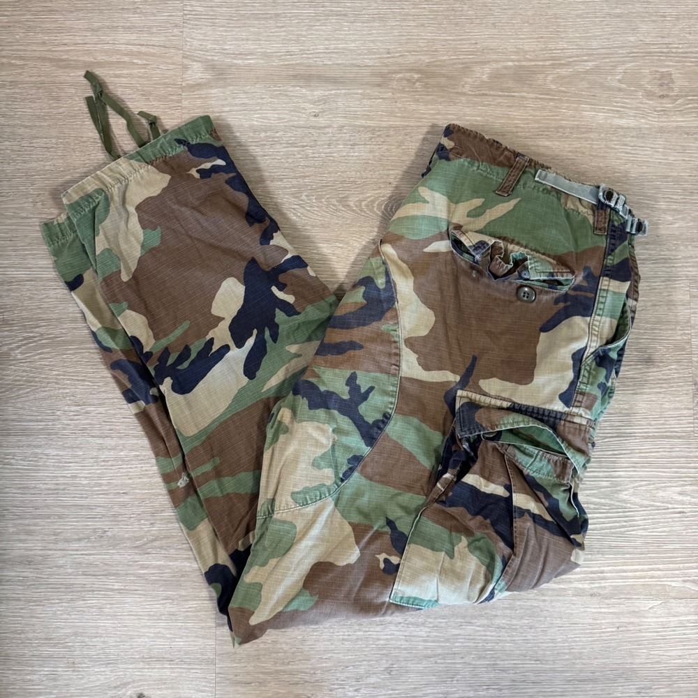 Vtg Propper International Cargo Pants Mens Small Long Camo BDU Military Ripstop